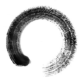 圓形水墨邊框