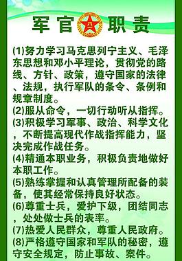 軍官職責展板圖片