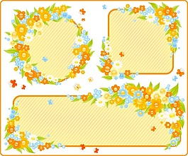 可愛(ài)小花朵裝飾框矢量素材