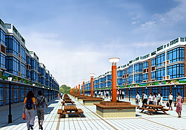 商業(yè)步行街效果圖
