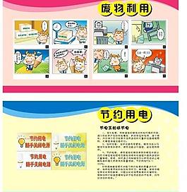 廢物利用 節(jié)約用電 展板圖片