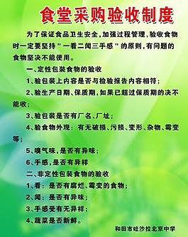 食堂采購驗收制度圖片