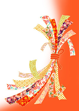橙紅漸變彩帶條梀背景圖