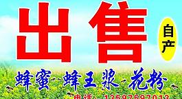 出售蜂蜜 蜂王浆 花粉广告牌图片