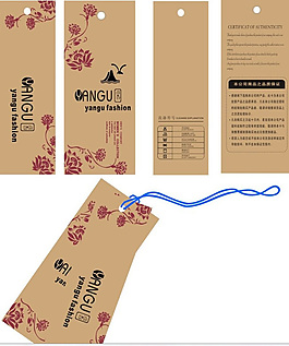 花紋女裝吊牌矢量素材 CDR