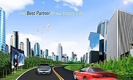 城市商業(yè)汽車海報圖片