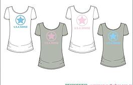 t shirt t恤 印花 可愛 服裝 五角星 圖片