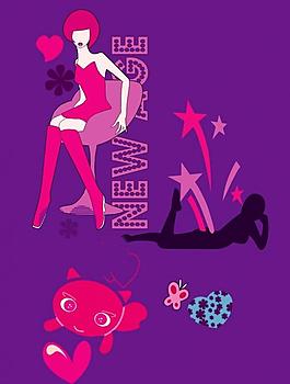 美女印花圖片