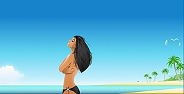 沙灘美女flash