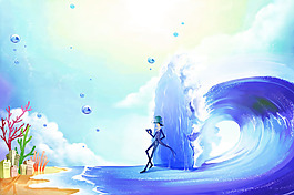 夏季唯美海報