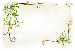 手繪藤蔓花邊模板