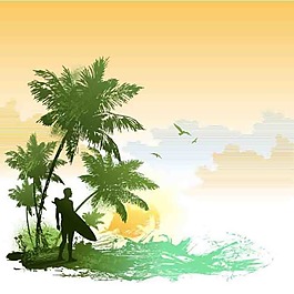 清爽夏季沖浪