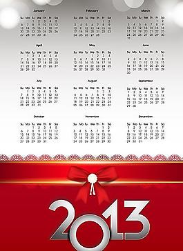 2013新年日歷背景矢量素材二