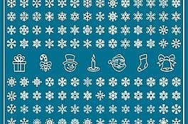 卡通雪花圖案矢量素材