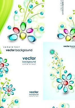 寶石花朵矢量素材