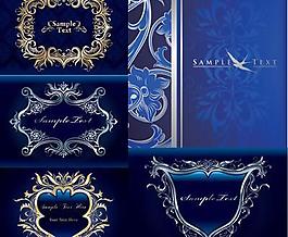 歐式寶石藍(lán)尊貴背景矢量素材