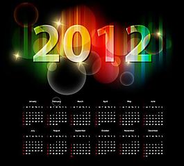 2012年掛歷矢量素材