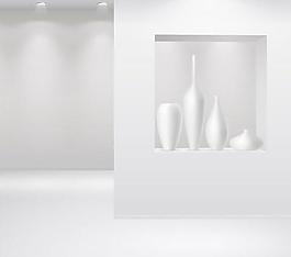 展廳畫廊模板矢量素材二