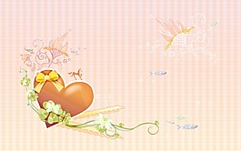 格紋愛(ài)心背景圖片