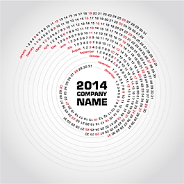 2014圆形日历
