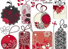 時尚花紋吊牌矢量素材圖片