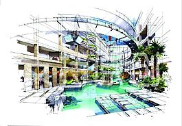 手繪 建筑效果 景觀設(shè)計(jì)圖片