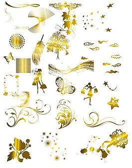 金色花纹 素材图片