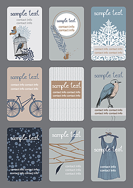 簡潔精致唯美名片卡片設(shè)計矢量素材