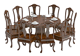 餐桌模型素材