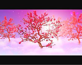 桃花樹背景視頻素材模板下載