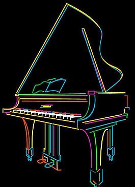 彩色線條鋼琴圖片