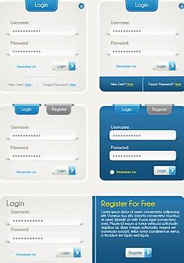 注冊(cè)和登錄表單矢量素材
