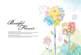 淡彩花木psd素材