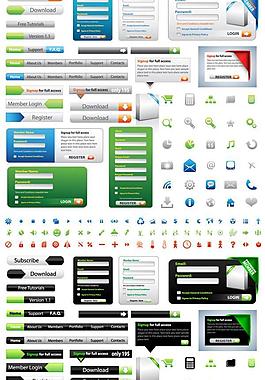 網頁元素大全矢量素材