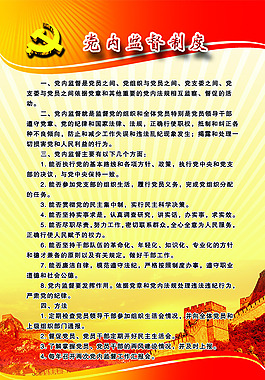 党内监督制度牌