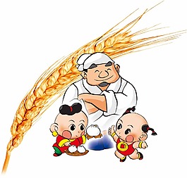 小麥卡通娃娃素材