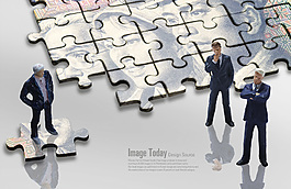 高清PSD分層素材拼圖與金錢(qián)