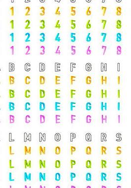 立体数字与字母图标