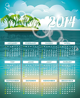 大海2014年月歷