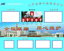 粵瀧發電公司機務點檢一組管理看板