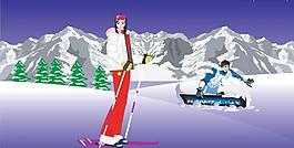 滑雪人物图片