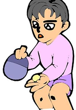 卡通乒乓球運動人物圖片