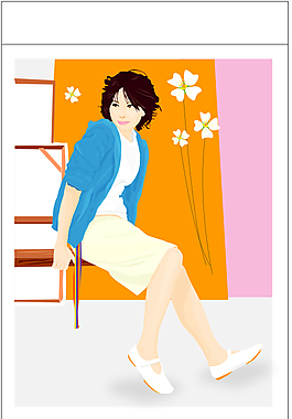 休閑美女