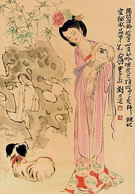 嬉戲 國畫圖片