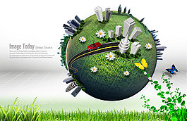 高清PSD分層素材保護(hù)地球