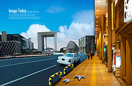 高清PSD分層素材城市街道