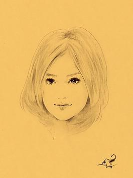手繪美女頭像圖片