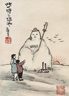 看雪人图片