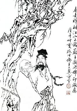 人物白描圖圖片