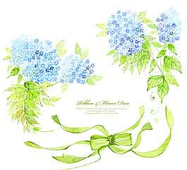 韓國藍色花朵紋樣設計PSD分層模板